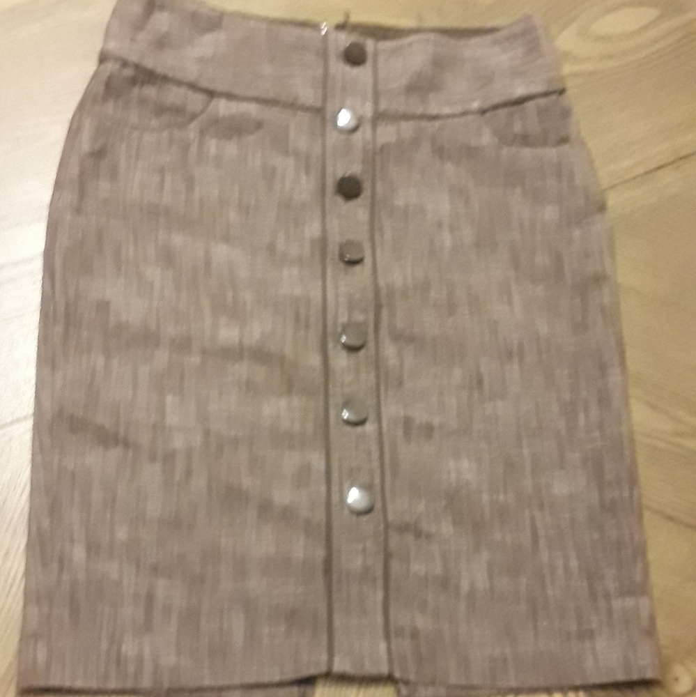 Charlotte Russ Pencil Cut Brown Skirt Size 5